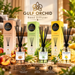 Gulf Orchid Reed Diffuser 3-in-1 Bundle – Peach Crumble, Lemongrass & Lemon, 110ml Each