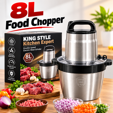 King Style 8L TDL-G02 Commercial Electric Food Chopper | 100% Copper Motor | Stainless Steel Bowl | 8L Large Capacity