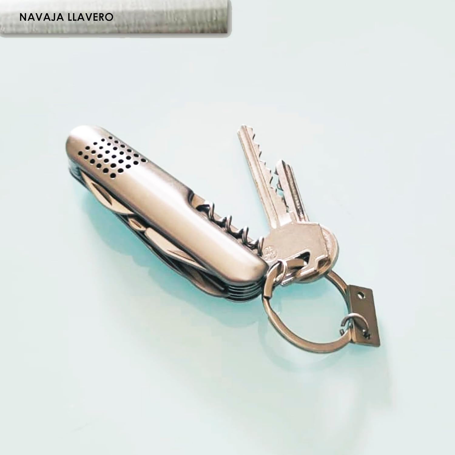Multifunctional Knife with 11 Stainless Steel Tools for Hunting, Fishing, Camping Etc Small Pocket Folding Keychain Knife with Functions for Experiences and Adventures (Metal)