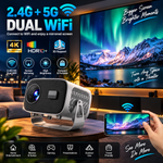 A10 Android Projector Support WIFI/BT5.0 4K Portable Projector with Autofocus & Keystone 5W Speakers Smart Home Projector for Phone Laptop