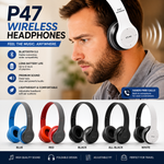 P47 Wireless Bluetooth Headphones | Foldable Stereo Headset with Built-in Microphone & Deep Bass