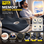 DENX  Memory Cotton Ergonomic Foam Seat Cushion – Posture Support Seat Cushion, Breathable Non-Slip Orthopedic Chair Pillow with Center Pressure Relief Hole | DX3701