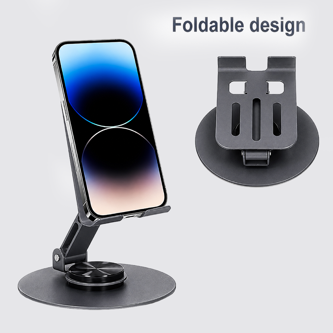 Mobile Phone Stand, 360 Degree Rotating Table Phone Stand, Adjustable Carbon Steel Tablet Stand for 5.9-16.9 Inch Tablet