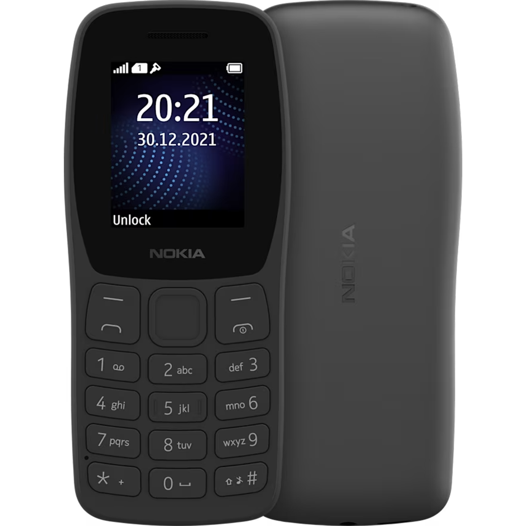Nokia 105 Classic | Single SIM Keypad Phone with Built-in UPI Payments, Long-Lasting Battery, Wireless FM Radio, Without Charger| 1 Year Replacement Guarantee | Charcoal