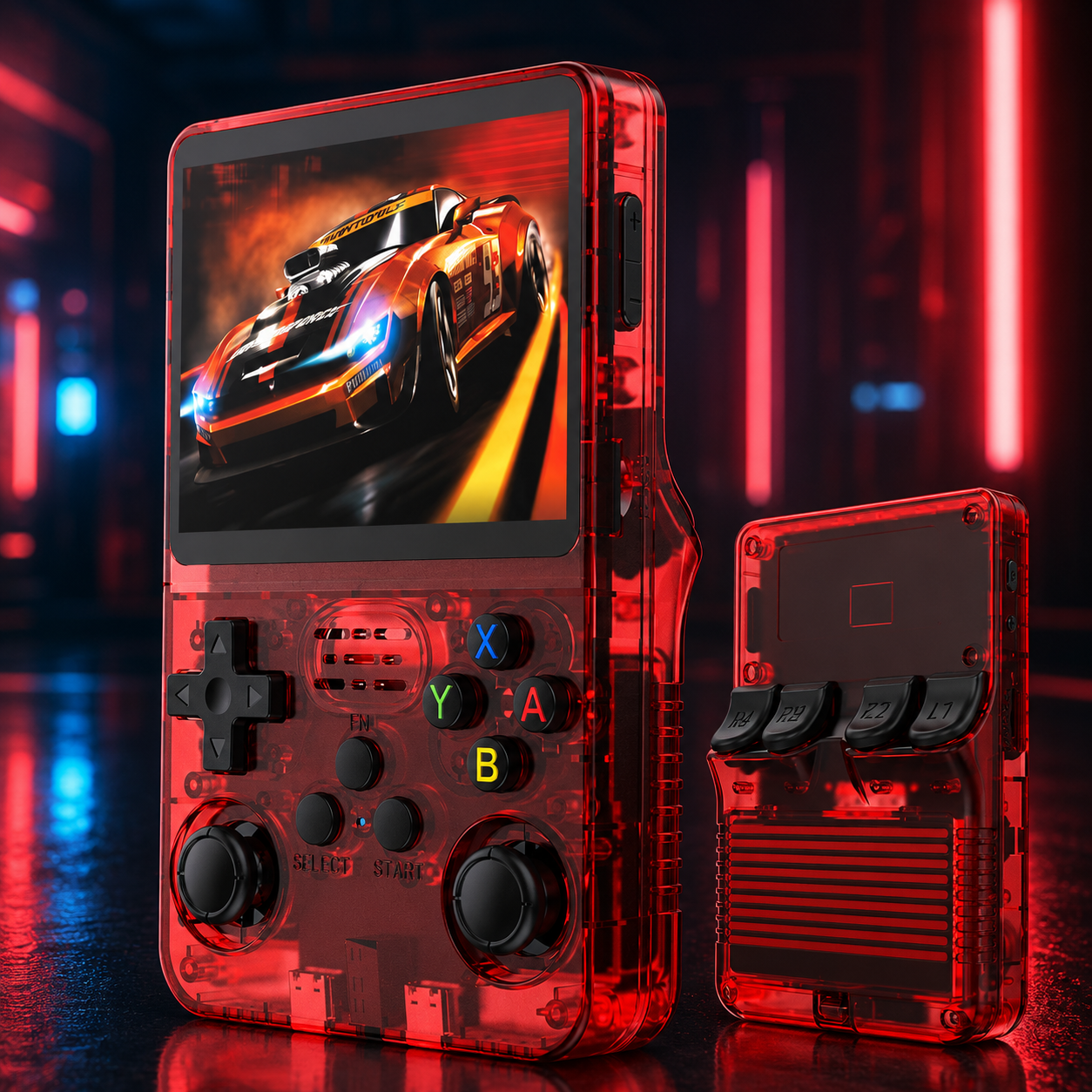 R36s retro Handheld Gaming Console with 64G Cards, Portable Retro Game Consoles Linux Gaming System Emulator 3.5-Inch IPS Screen
