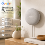 Google Nest Mini 2nd Gen - Bluetooth Speaker with English and Muliti Language Compatibility for Use Anywhere (Light Gray)