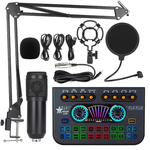 X3 Sound card With BM800 Complete Microphone Set – RGB Audio Mixer for Podcasting, Gaming, Recording & Live Streaming
