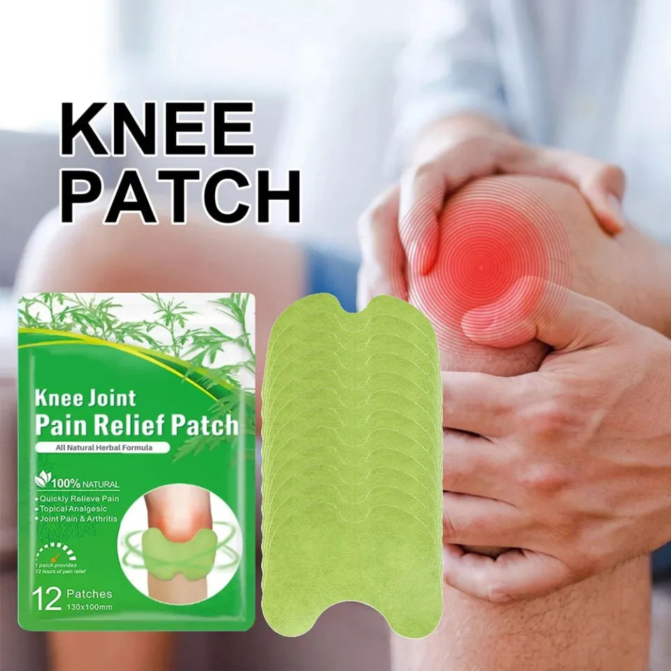 Chinese Herbal Knee Pain Relief Patch | Natural Knee Support Plaster | 12 Patches