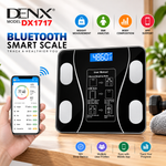 DENX Smart Digital Weighing Scale with App, Bluetooth Body Weight Scale with BMI Tracking, USB Rechargeable, Tempered Glass, High Precision Bathroom Scale for Home Fitness DX1717
