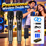 Professional Wireless Dual Handheld Microphone Set (2 pc) – Model 18650 | LED Display & Type-C Charging, 30M Reception Range, Karaoke Microphone Set for Singing
