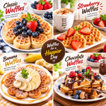 MOLIAX MX -816B | 750W Waffle Maker – Heart-Shaped Non-Stick Electric Waffle Machine