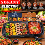 Sokany Electric Barbecue Grill 2200W 2 In 1 Indoor Non-Stick – Steaks SK-2208 Black