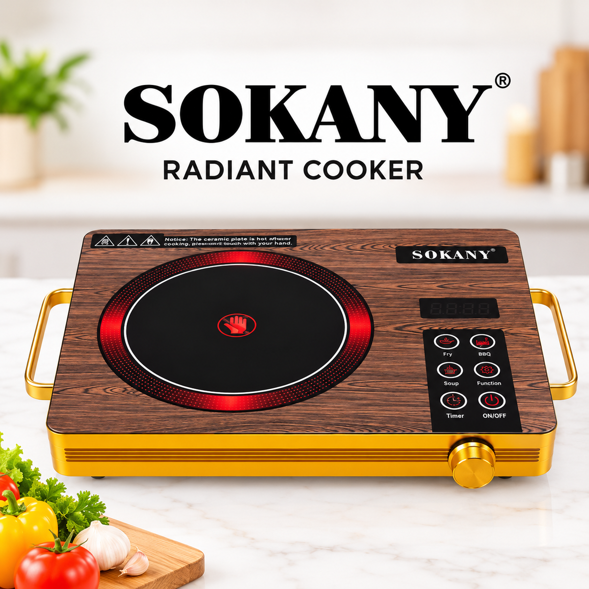 SOKANY SK-3575 Radiant Cooker 2200W – Touch Control Electric Cooktop , Portable Infrared Electric Cooker