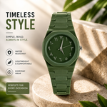 Combo Offer | Arabic Aura Premium Arabic Numeral Couple Watch Set – Green & Blue | Unisex Quartz Wrist Watches