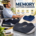 DENX  Memory Cotton Ergonomic Foam Seat Cushion – Posture Support Seat Cushion, Breathable Non-Slip Orthopedic Chair Pillow with Center Pressure Relief Hole | DX3701