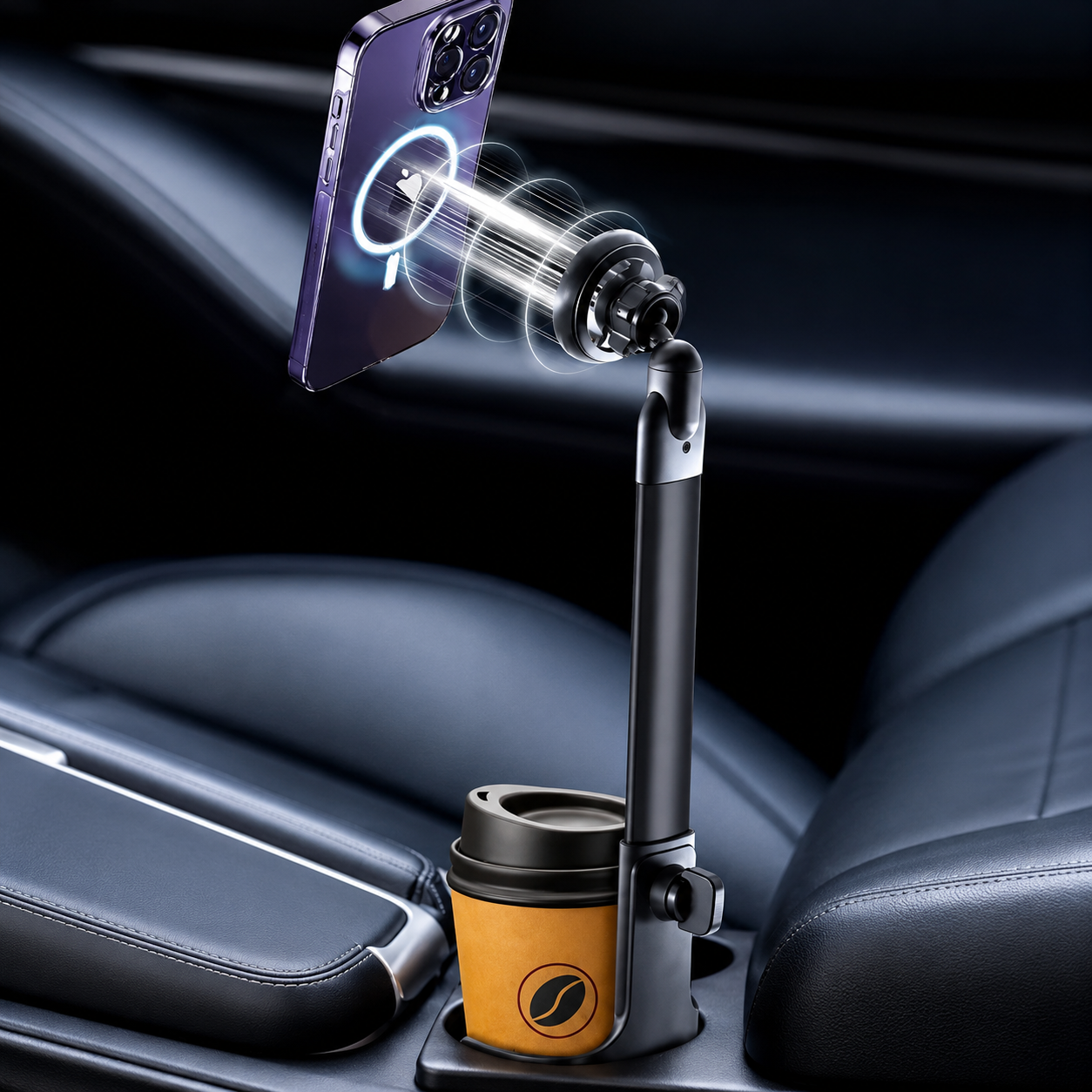 GOJI Magnetic Car Phone Holder | 360° Adjustable Cup Holder Mount | Universal Smartphone Stand