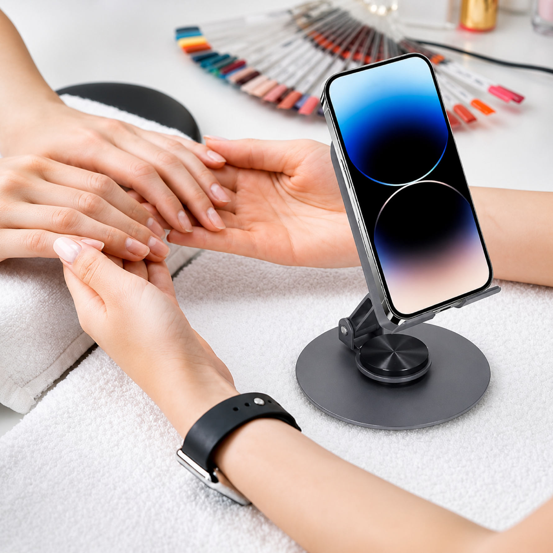 Mobile Phone Stand, 360 Degree Rotating Table Phone Stand, Adjustable Carbon Steel Tablet Stand for 5.9-16.9 Inch Tablet