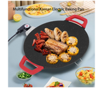 Non-Stick Electric Indoor Grill Pan, Smokeless Korean Grill Pan,28CM Multi Functional Electric Grill, Cooking Griddle Pan, Korean Style Bbq Grill Pan, Electric Baking Tray 800w Even Heating