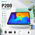 Telzeal P200 11-Inch Android 13 Tablet | 12GB RAM + 512GB Storage | 10000mAh Battery | Dual SIM 4G LTE | Wireless Keyboard & Mouse Bundle | Slim Design