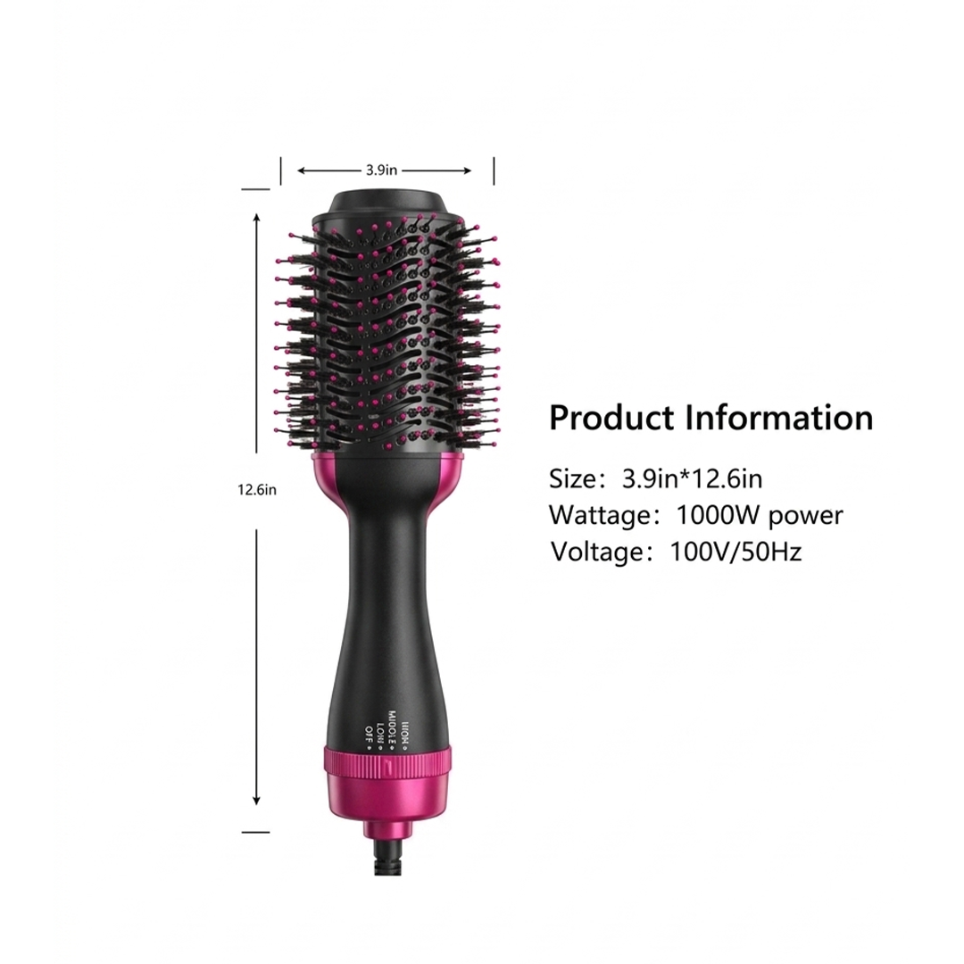 One Step Hair Dryer And Styler Black/Pink