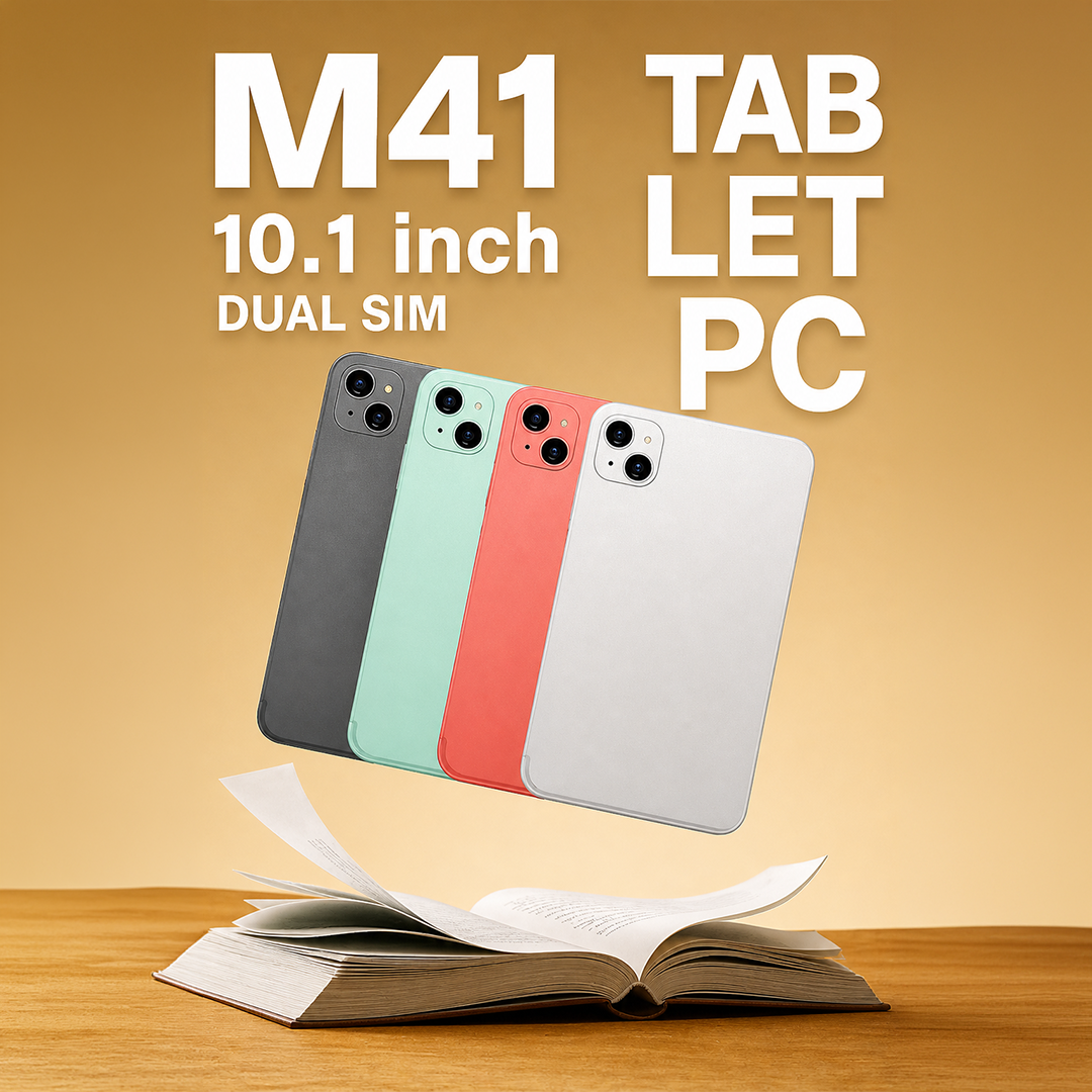 Modio M41 Tablet PC Silver | 10.1-Inch Display | 16GB RAM + 1TB ROM | Dual SIM | 8000mAh | Android 13 | 13MP+8MP Camera | with Keyboard, Mouse & Stylus