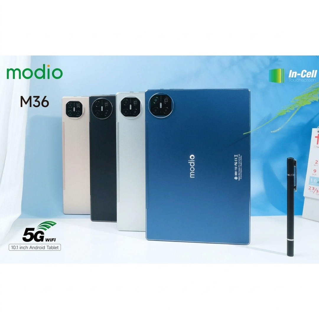 Modio M36 Tablet With 10.1 Inch Screen Dual SIM Gold, 12GB RAM 512GB 5G - Middle East Version With Gifts