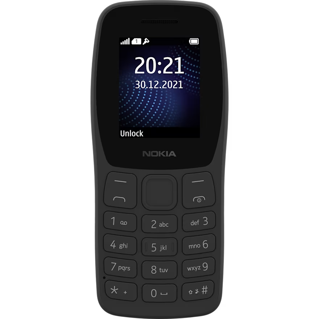 Nokia 105 Classic | Single SIM Keypad Phone with Built-in UPI Payments, Long-Lasting Battery, Wireless FM Radio, Without Charger| 1 Year Replacement Guarantee | Charcoal
