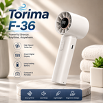 TORIMA F-36 High-Speed Portable Turbo Fan | Rechargeable Handheld Air Blower | Digital Display | USB-C Fast Charging