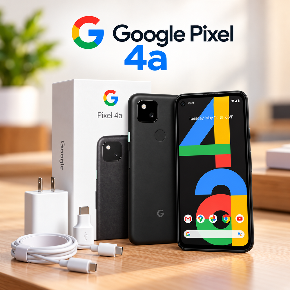 Google Pixel 4a Smartphone – 5.8-inch OLED Display, 6GB + 128GB Storage, 4G Lte | Black ( Brand New)
