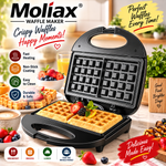 Moliax  MX 1709 Waffle Maker – Non-Stick Belgian Waffle Maker for Crispy Homemade Waffles with Non Stick Coating and Cool Touch Handle