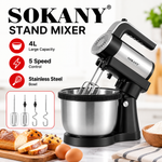 SOKANY SK-6662 Electric Stand Mixer 1000W - 5-Speed Tilt-Head Mixer with Stainless Steel Bowl, Dough Hook, Wire Whisk & Beater for Baking & Food Mixing