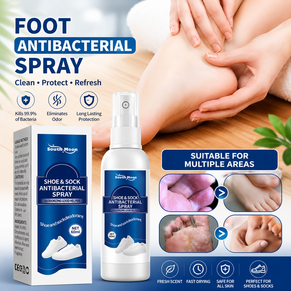 South Moon Model S0072302031 Shoe & Sock Antibacterial Spray 60ml – Foot Odor Eliminator & Fresh Shoe Deodorizer |
