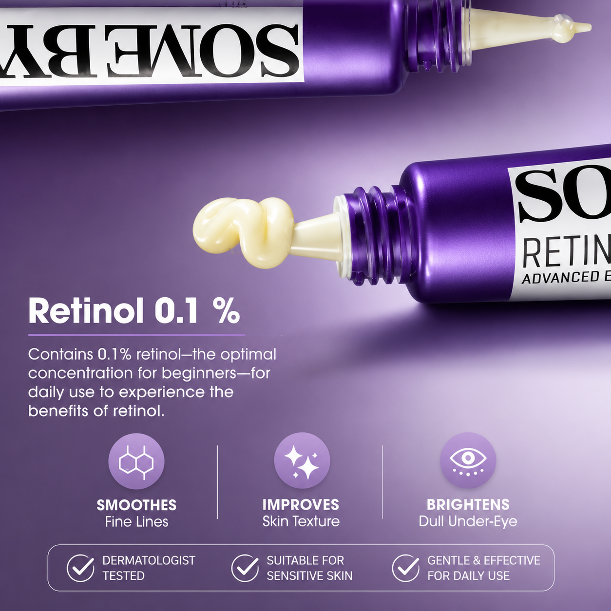 SOMEBY MI DC009 Retinol Intense Advanced Triple Action Eye Cream – Anti-Aging, Dark Circle & Fine Line Care | 30ml
