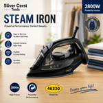 Silver Crest 46630 | 2800W Steam Iron | Ceramic Soleplate | Powerful Steam Iron for Fast & Easy Ironing