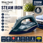 Silver Cerst 46335 |  2200W Steam Iron – Ceramic Soleplate | Powerful Steam | Spray Function