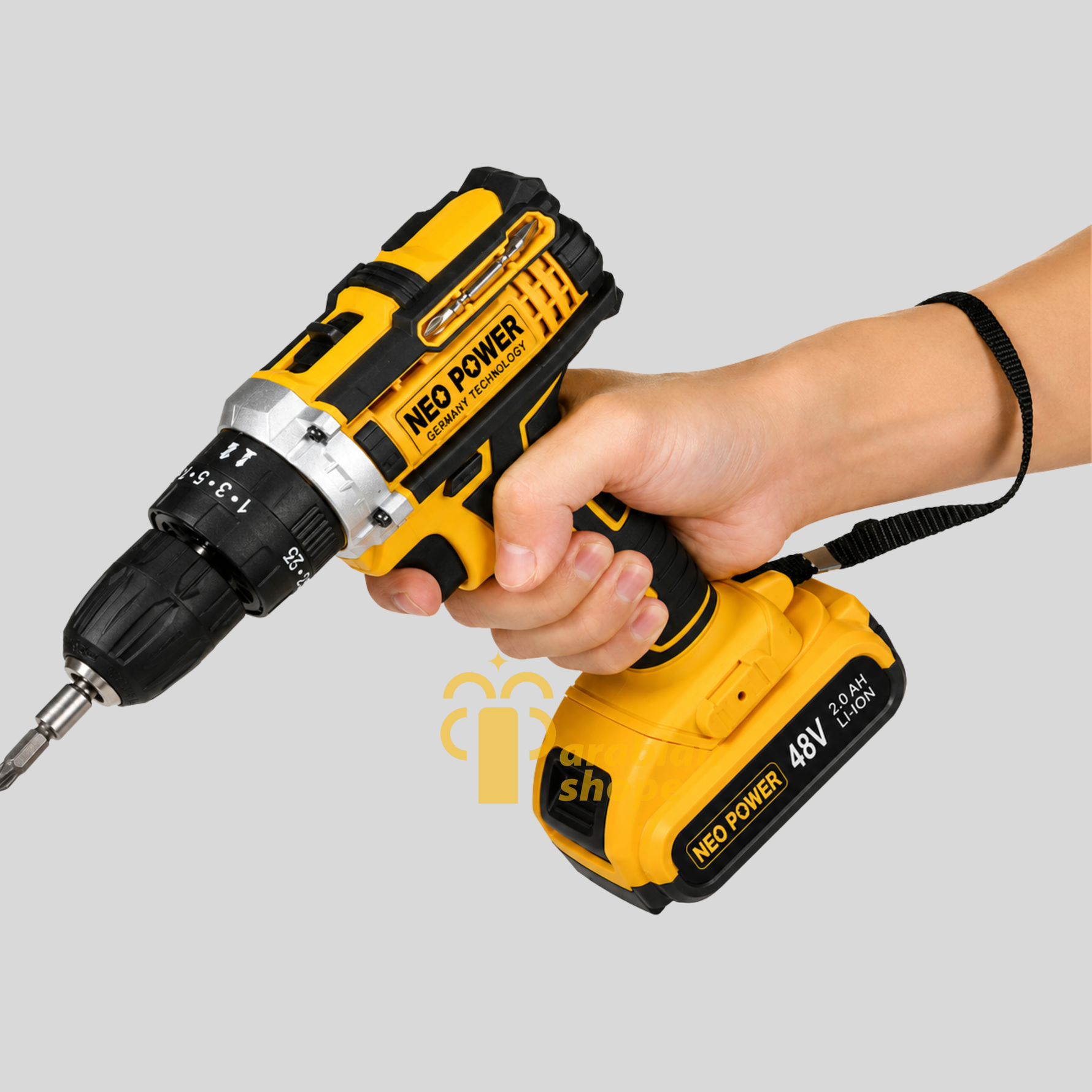 Neo Power 48V Cordless Power Drill Set – 2 Batteries, Charger & 28-Piece Tool Kit | Germany Technology