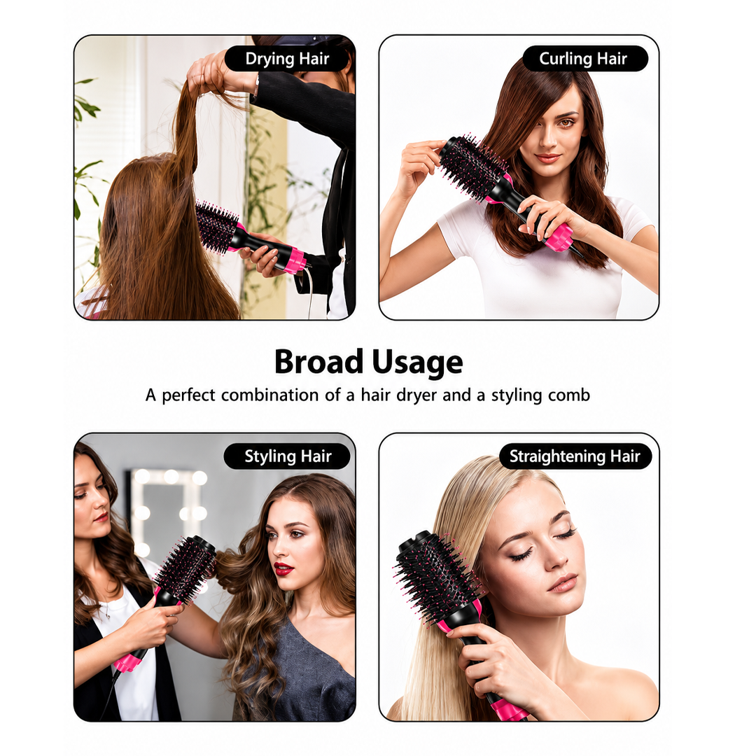One Step Hair Dryer And Styler Black/Pink