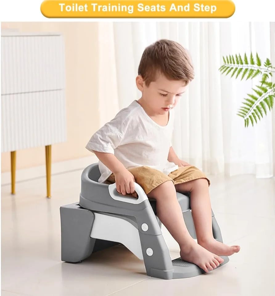 Kids Multifunctional Toilet Training Seat with Step Ladder | Foldable Potty Training Seat | Adjustable Non-Slip Toilet Trainer