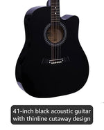 41 Inch Professional l Acoustic Guitar in Black