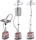 Moliax Professional Vertical Garment Comfort Touch Plus Standing Garment Steamer 1800W Electric Steam Iron Hanging Ironing Machine Fabric Wrinkles Remover 1.7L Roundtube