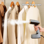 Slivers Criest 1500W Portable Handheld Garment Steamer for Clothes, Foldable Travel Steamer with Continuous Steam, Detachable Water Tank & Fabric Brush