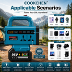 COOKCHEN | 96V All In One Portable Power Station | Multi-Function Inverter with LED Light