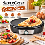Silver Crest Electric Crêpe Maker 37cm – 1500W Non-Stick Pancake Griddle