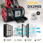 DenxDX2905 Vacuum Cleaner 1200W | Bagless Canister Vacuum | 2.2L Dust Capacity | 4.2m Power Cord | 2-in-1 Brush | Powerful Home Cleaning Machine