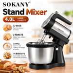 SOKANY SK-6662 Electric Stand Mixer 1000W - 5-Speed Tilt-Head Mixer with Stainless Steel Bowl, Dough Hook, Wire Whisk & Beater for Baking & Food Mixing