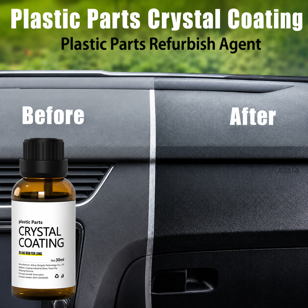Rayhong RA-0015 Plastic Parts Crystal Coating – Car Interior & Exterior Plastic Restorer (30ml)