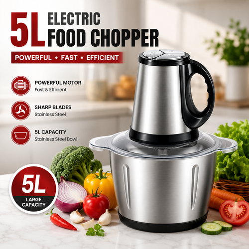 ZS-05 | 5L Stainless Steel Electric Meat Grinder & Food Chopper – 500W Powerful Kitchen Food Processor