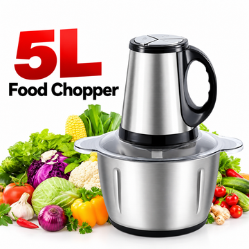 ZS-05 | 5L Stainless Steel Electric Meat Grinder & Food Chopper – 500W Powerful Kitchen Food Processor
