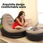 Premium Inflatable Lazy Sofa Chair with Footrest – Comfortable Air Lounge Chair for Home, Living Room & Outdoor