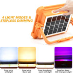 Solar LED Work Lights, 300W Rechargeable Portable USB Flood Light 4 Modes Security Job Site Lighting Waterproof 3000LM for Outdoor Camping Fishing Hiking Car Repairing Emergency
